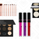 Metal Rose - 11 Piece Brush Set With Cosmetic Bag, $17 | Studio Pro Ultimate Brow Palette, $13 | BH Liquid Lipstick, $7 | Blacklight Highlight - 6 Color Palette, $13